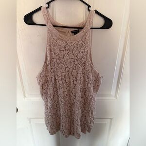 Plus Size Torrid Floral Lace Tank Top - Soft Pink